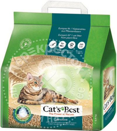 Cats Best Комкующийся древесный наполнитель для кошек и котят, 8л (Sensitive) 65603 | Sensitive, 2,9 кг 