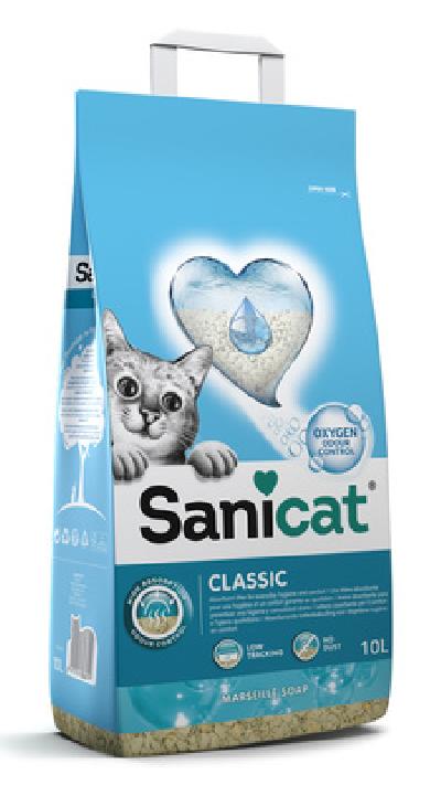Sani Cat ВИА Впитывающий антибактериальный наполнитель с активным кислородом с ароматом марсельского мыла (Oxygen Power Clean 10L) PSANCLOX010L31, 6,250 кг