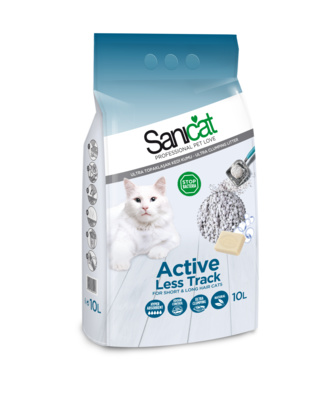 Sani Cat ВИА Комкующийся наполнитель Без следов Active less track (SANICAT Active less track 10L) PSANACTL010L31, 8,700 кг