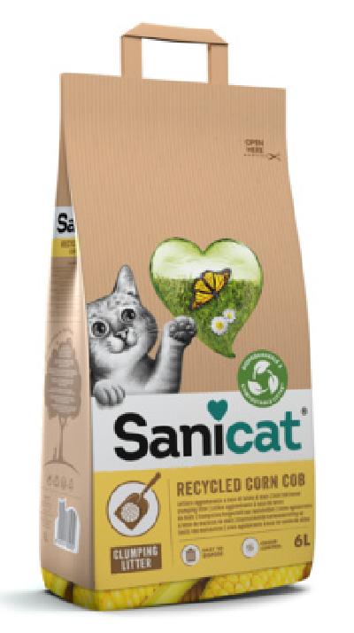Sani Cat Кукурузный комкующийся наполнитель (Sani Cat Corn Cob 6L)  PSANCORN006L41 | Sani Cat Corn Cob 6L 2,8 кг 56140