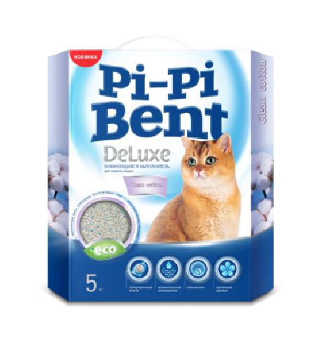 Pi-Pi-Bent Комкующийся наполнитель Делюкс Клин Коттон (коробка) | DeLuxe Clean Cotton 5 кг 25387