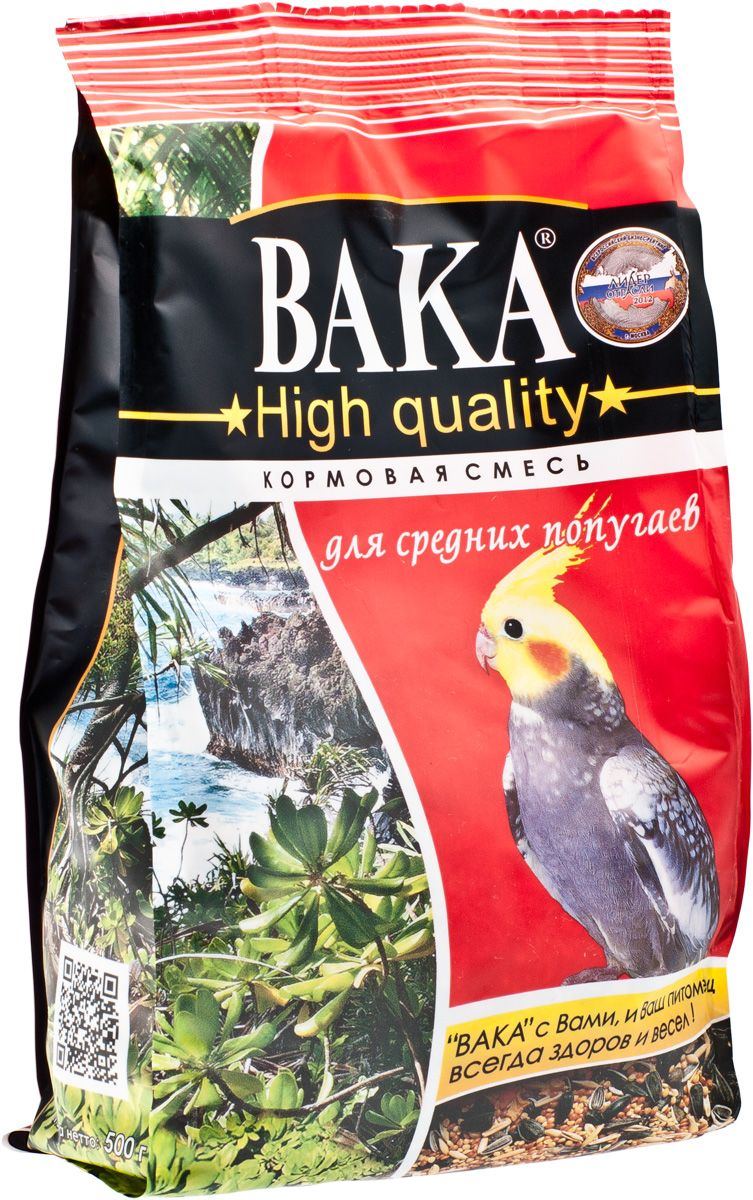 Вака High Quality корм для средних попугаев 500 гр, 1300100471