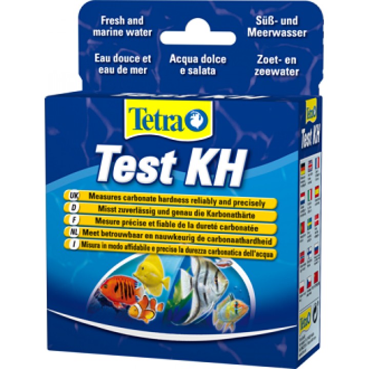 Тест  Tetra Test KH, для определения уровня карбонатной жесткости в пресноводных и морских аквариумах