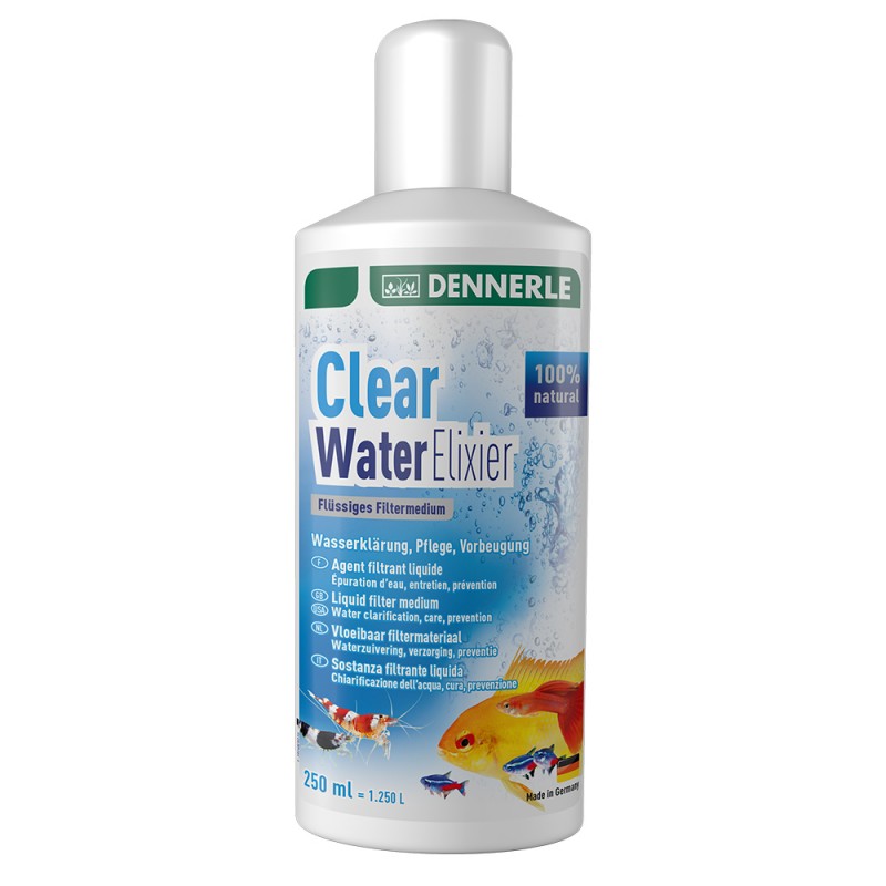 [281.1677]  Dennerle Clear Water Elixier 250 - Препарат д/очистки аквариумной воды, 250 мл на 1250 л, 281.1677