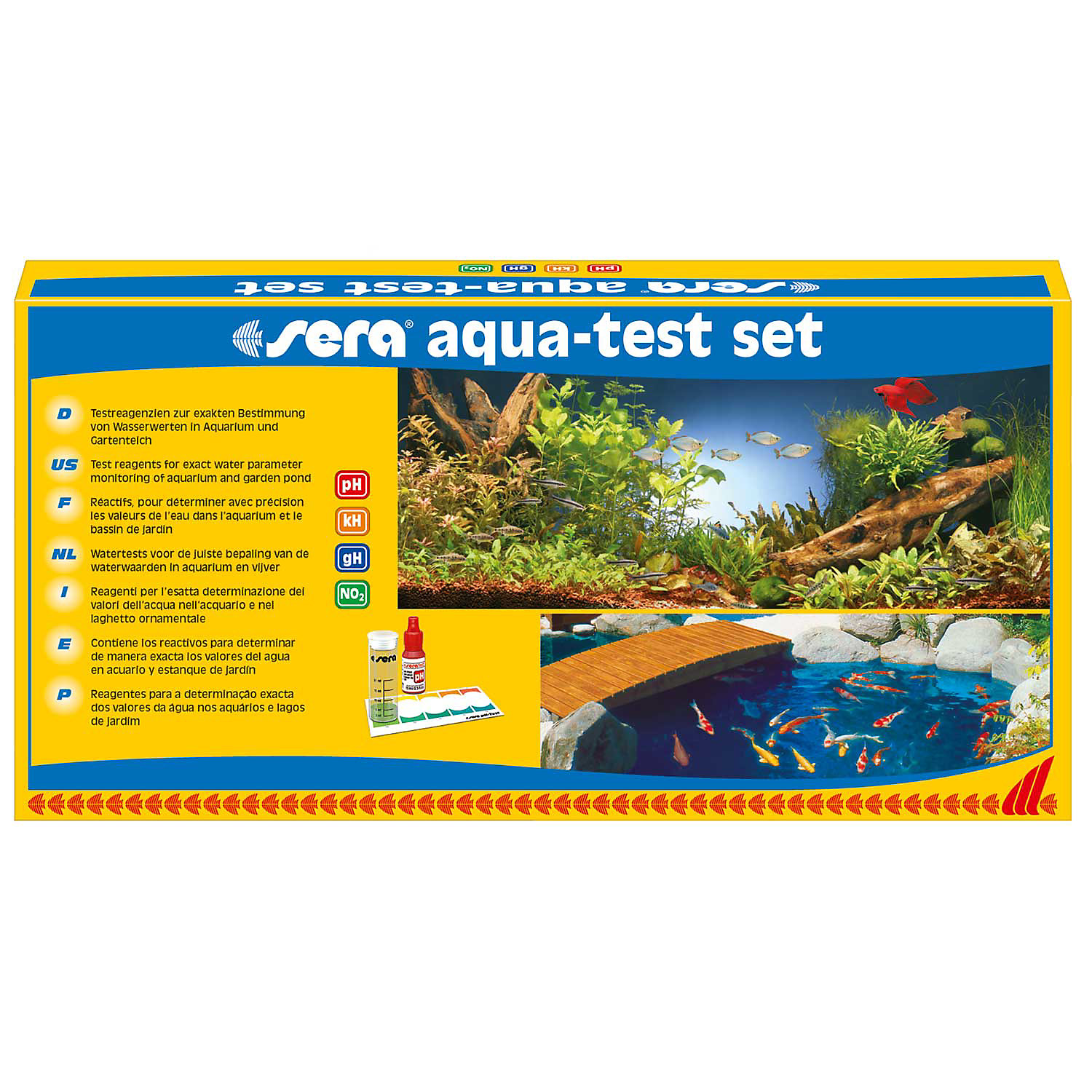 Сера Тесты для воды набор AQUA-TEST-SET рН, GH, KH, NO3 (S4000), S4000