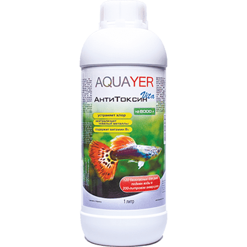AQUAYER АнтиТоксин Vita 1 л, Кондиционер для подготовки воды в аквариуме, УТ000009869