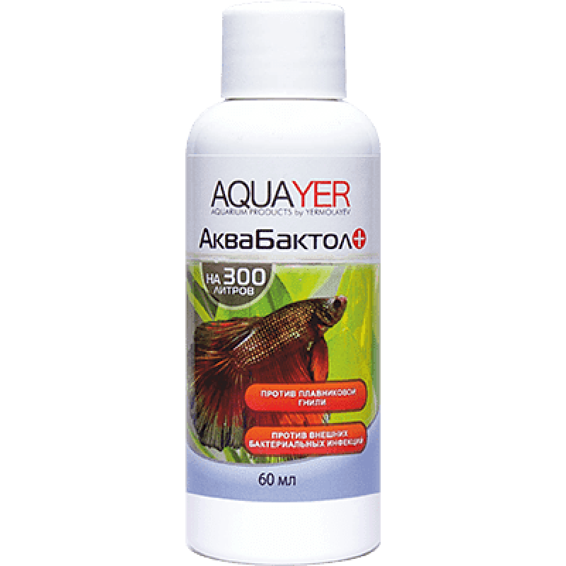 AQUAYER АкваБактол 60 мл, Дезинфицирующее средство против внешних бактериальных инфекций, УТ000012178