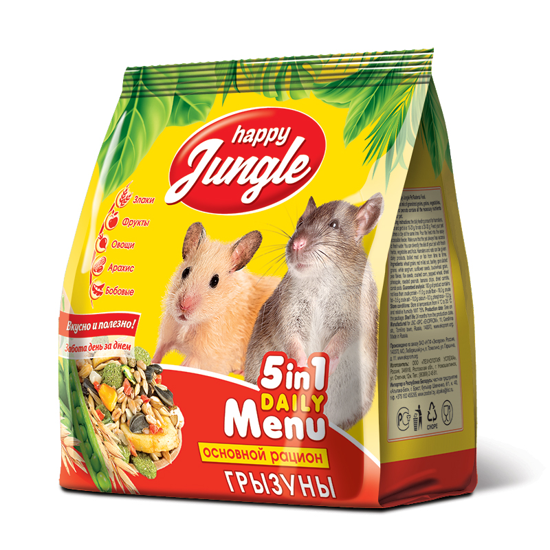 Happy Jungle корм для грызунов, универсальный 350 гр, 5100100481
