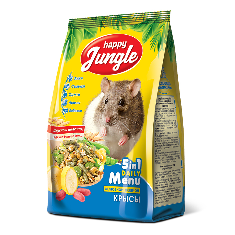 Happy Jungle корм для декоративных крыс 400 гр