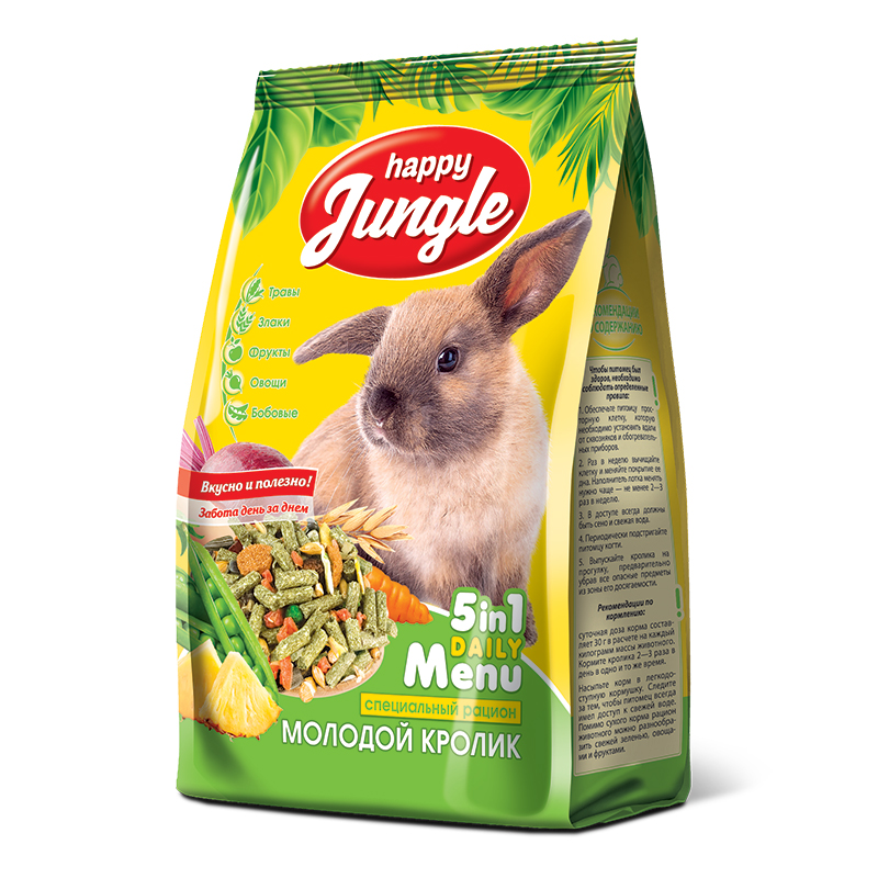 Happy Jungle корм для молодых кроликов 400 гр, 7200100483