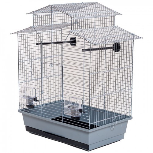 Клетка InterZoo  P-010 IZA II WHITE (510х300х605мм), для птиц, прут белый 