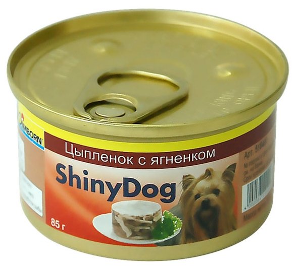 Gimborn Shiny Dog влажный корм для взрослых собак, цыпленок с ягненком 85 гр