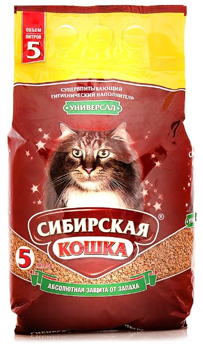 Сибирская кошка Универсал: Впитывающий наполнитель (цеолит) 5л 2,7 кг 26288