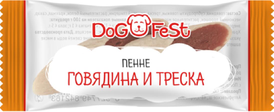 [210.135] Dog Fest Пенне ГОВЯДИНА И ТРЕСКА 6 гр (блистер-20 шт,уп-60 бл) 949842163