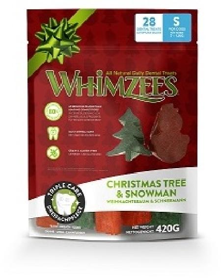 Whimzees лакомство для собак малых пород, новогодний микс (елочки/снеговики) 420 гр