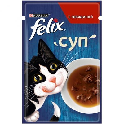 Felix Паучи Суп для кошек с говядиной Soup Beef 123786671247912012522073 0,048 кг 35037