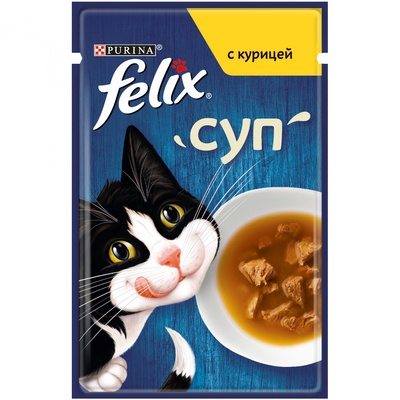 Felix Паучи Суп для кошек с курицей Soup Chicken 123786681247912512522632 0,048 кг 35038