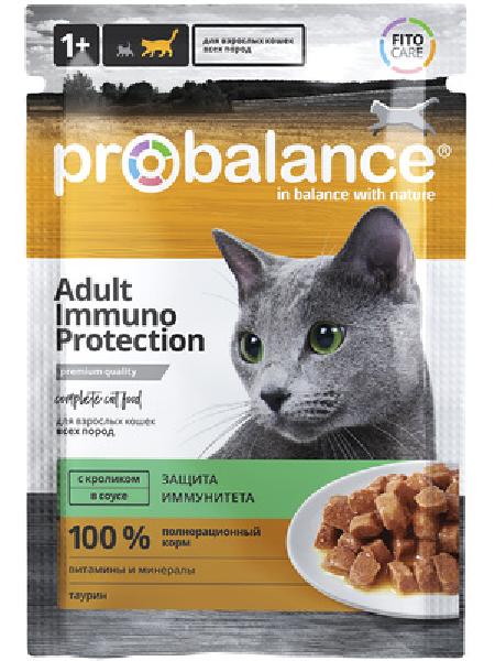 Probalance Паучи для кошек всех пород с кроликом в соусе укрепление и поддержание иммунитета 02 PB 082 0,085 кг 54833, 6100100526