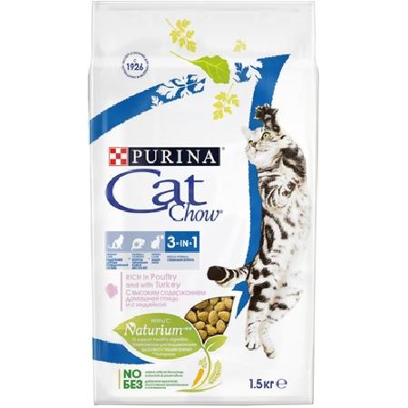 Cat Chow корм для взрослых кошек всех пород, лечение МКБ, защита зубов и десен 400 гр + пауч в подарок
