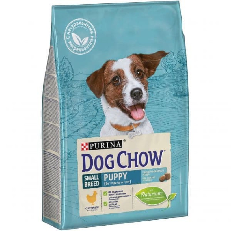 Dog Chow ВВА Small Breed Puppy Сухой корм для щенков малых и миниатюрных пород с курицей  2,5 кг , 1900100528