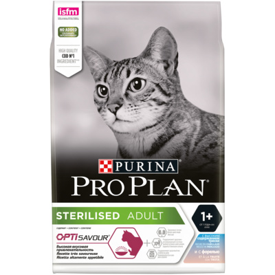 Purina Pro Plan Сухой корм для Кастрированных кошек Треска и форель  12384812 3,000 кг 41485, 18600100529