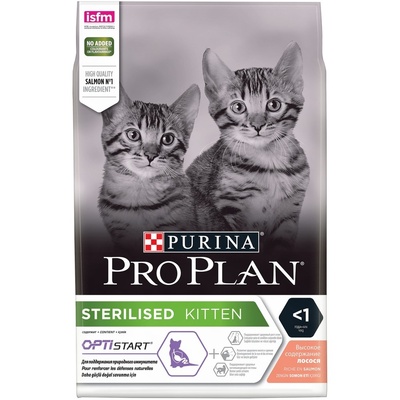Purina Pro Plan Сухой корм для котят кастрированных и стерилизованных с лососем Sterilised Kitten 12422148 3,000 кг 42805