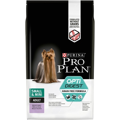 Purina Pro Plan Сухой корм для взрослых собак малых пород Grain Freeс чувствительным пищеварением с индейкой беззерновой  12384758 2,500 кг 36022, 11600100530