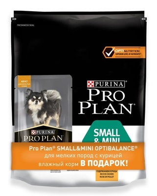 Purina Pro Plan ВИА Акция 700+ 100г в подарок Для взрослых собак малых пород с курицей и рисом 12441016, 0,800 кг, 43280