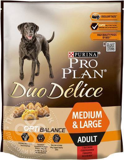 Pro Plan Duo Delice корм для взрослых собак средних и крупных пород, говядина 700 гр