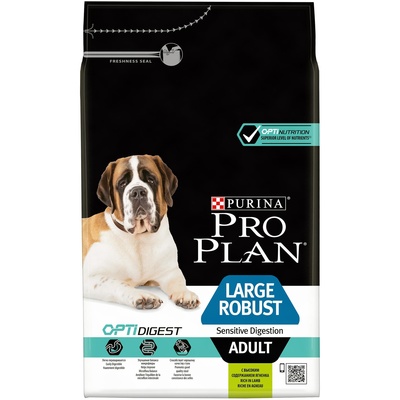 Pro Plan корм для крупных собак мощного телосложения с чувствительным пищеварением, ягненок 14 кг (12+2)