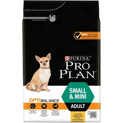 Pro Plan корм для взрослых собак малых и карликовых пород, курица и рис 3 кг (2,5+0,5)