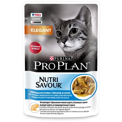 Purina Pro Plan (паучи) Паучи Кусочки в соусе  для кошек с треской (Derma) 1234277112457450 0,085 кг 25358, 2300100535