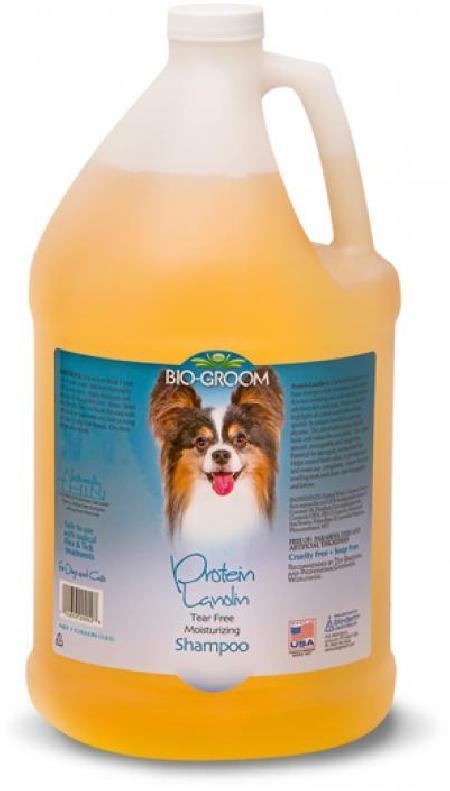 BIO-Groom шампунь без слез с протеином и ланолином для собак жидкий блеск и сияние без запаха 3,8 л