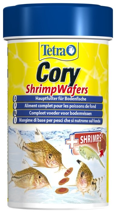 TetraCory Shrimp Wafers корм-пластинки с добавлением креветок для сомиков-коридорасов 100 мл
