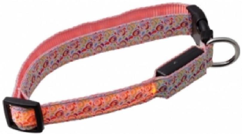 VIPet ошейник с USB-зарядкой светящ. Акварель 2х50-60 см,