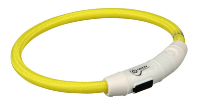 Trixie ВИА Мигающее кольцо для собак USB L–XL: 65 смф 7 мм нейлон жёлтый  0,072 кг 37433