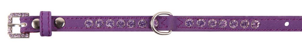 Dezzie ВИА Ошейник фиолетовый, бархатный со стразами для собак, S, 1*23-28см (5624113), 0,050 кг, 16762.S