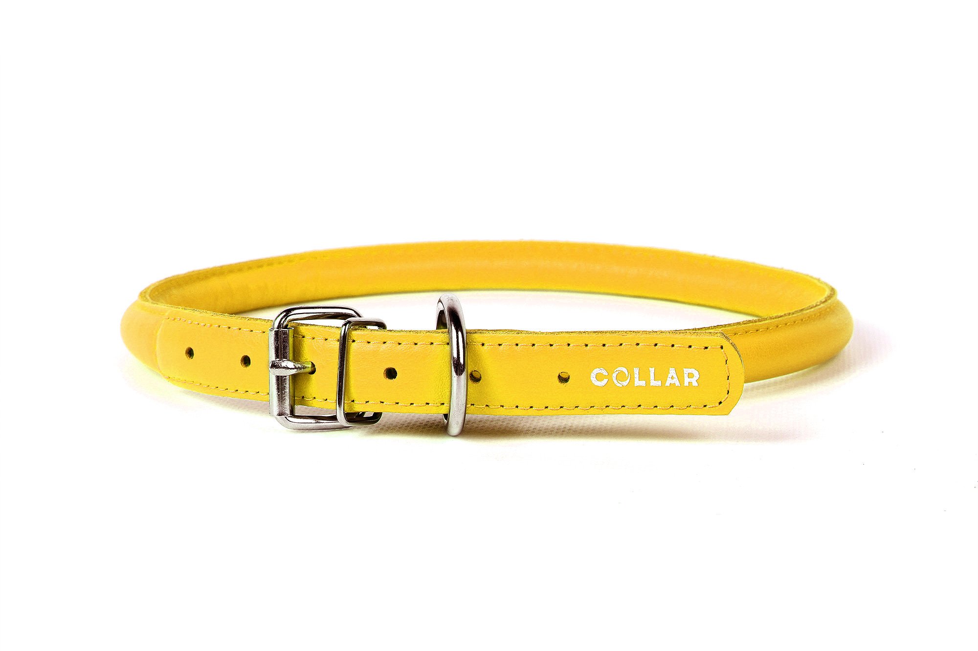 Ошейник WAUDOG Glamour круглый для длинношерстных собак (ширина 6мм, длина 17-20см) желтый   
