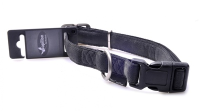 Papillon ВИА Ошейник, искусственная кожа 20мм-35-50см, черный (Adjustable collar, 20 mm x 35 - 50 cm, Mac Leather, colour black) 170283, 0,040 кг