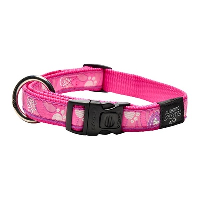 Rogz  Ошейник серия Fancy dress, размер XXL (50-80 см), ширина 4 см,  Розовая лапка (SIDE RELEASE COLLAR) HB04CA, 0,180 кг