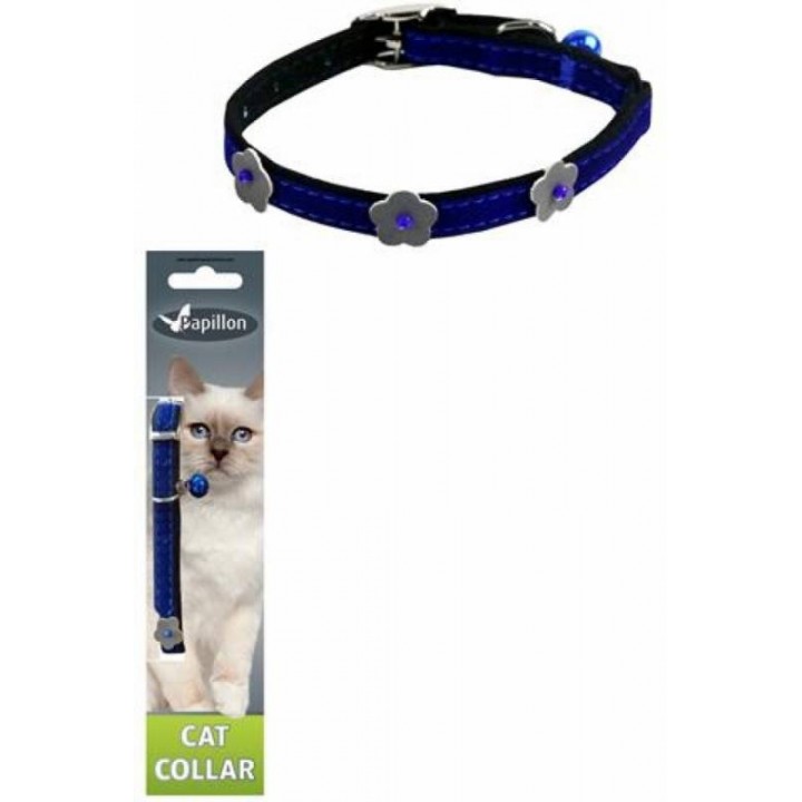 Papillon Светоотражающий ошейник для кошек 10мм-28см синий (Reflective velvet cat collar 10 mm x 28 cm colour blue) 270102 270102 0,016 кг 24281.син