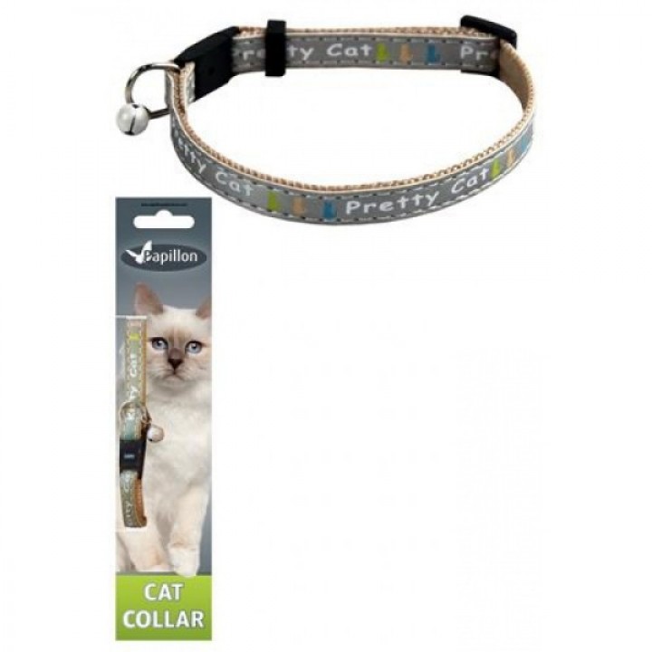 Papillon Ошейник для кошек Китти 10мм-21-33см серый (Adjustable cat collar 10 mm x 21 - 33 cm Kitty cat colour grey) 270113 270113 0,016 кг 24282.сер