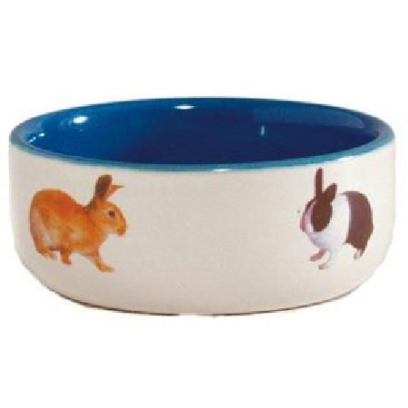 Beeztees керамическая с изображением кролика 11,5 см миска для грызунов форфор голубой 300 мл