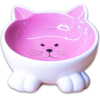КерамикАрт миска Мордочка кошки керамическая,розовая на ножках 100 мл 639651 0,330 кг 44999