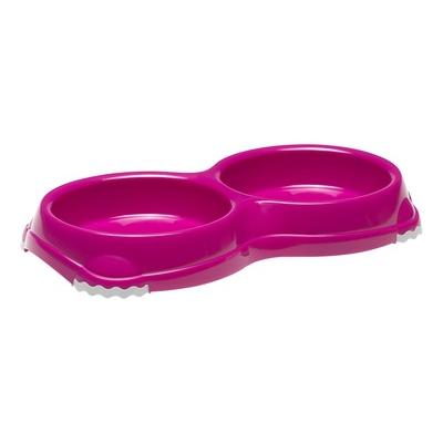 Moderna Двойная миска нескользящая Smarty 2*200мл ярко-розовый (double smarty bowl cat - non slip 2 x 200 ml) MOD-H109-0328 0,100 кг 35356