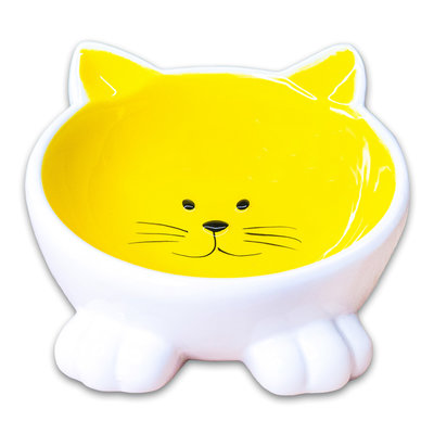 КерамикАрт миска Мордочка кошки керамическая на ножках,желтая 100 мл 639675 0,330 кг 44990