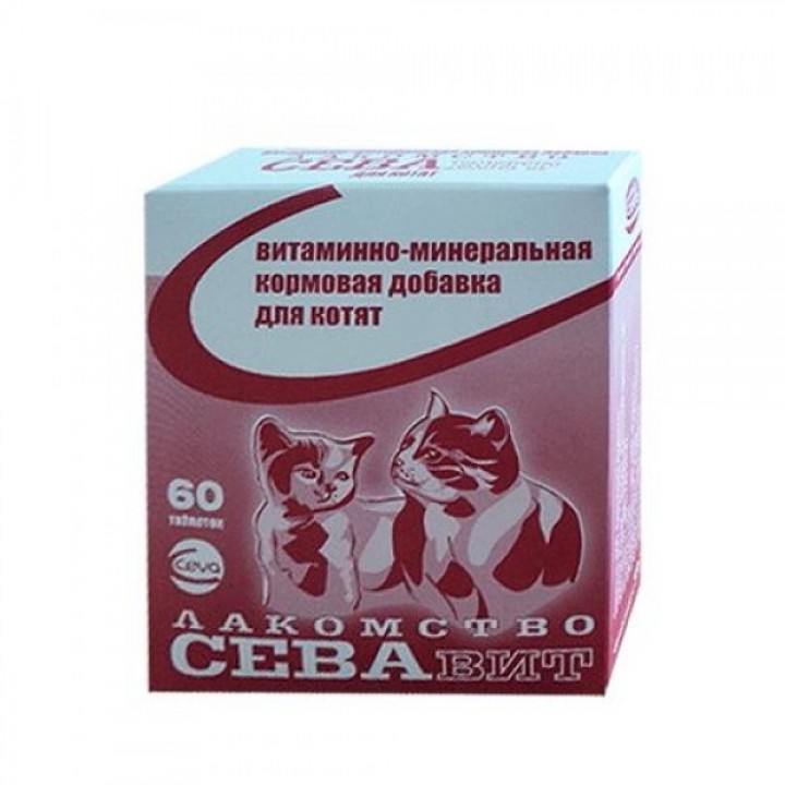 Ceva ВИА Севавит витаминно-минеральная кормовая добавка для котят 60таб 36177, 0,100 кг, 38430