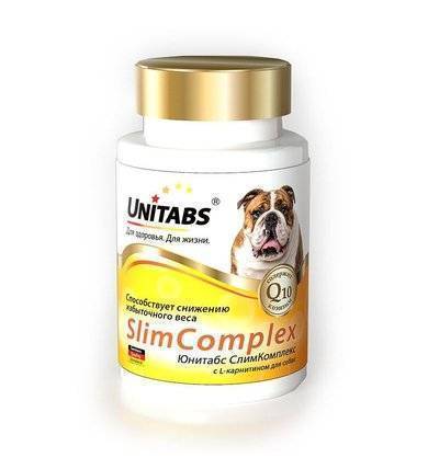 Unitabs ВИА СлимКомплекс витамины с Q10 для собак, для похудения, 100таб U210, 0,180 кг