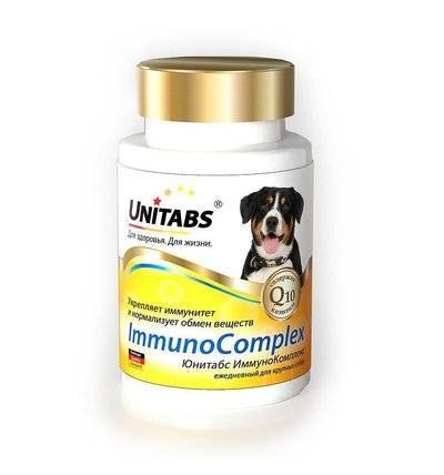 Unitabs ИммуноКомплекс витамины с Q10 для крупных собак поддержание иммунитета 100таб U205 0,180 кг 34640