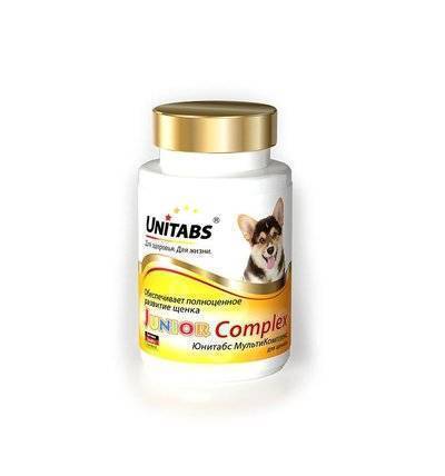Unitabs ДжуниорКомплекс витамины c B9 для щенков, для развития и роста, 100таб U207, 0,090 кг